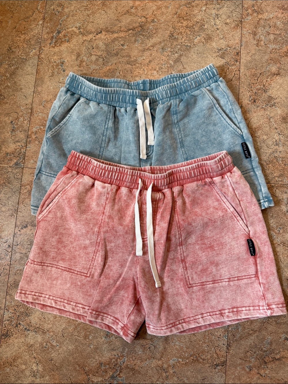 Little Bipsy Washed Pink and Blue Women's Drawstring Shorts SzS